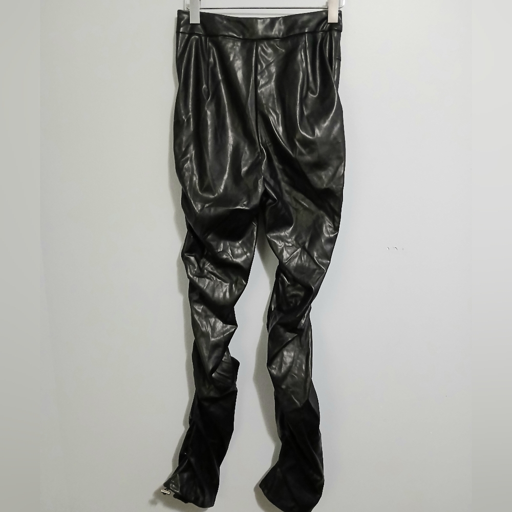 SHEIN Black Faux Leather  Pants